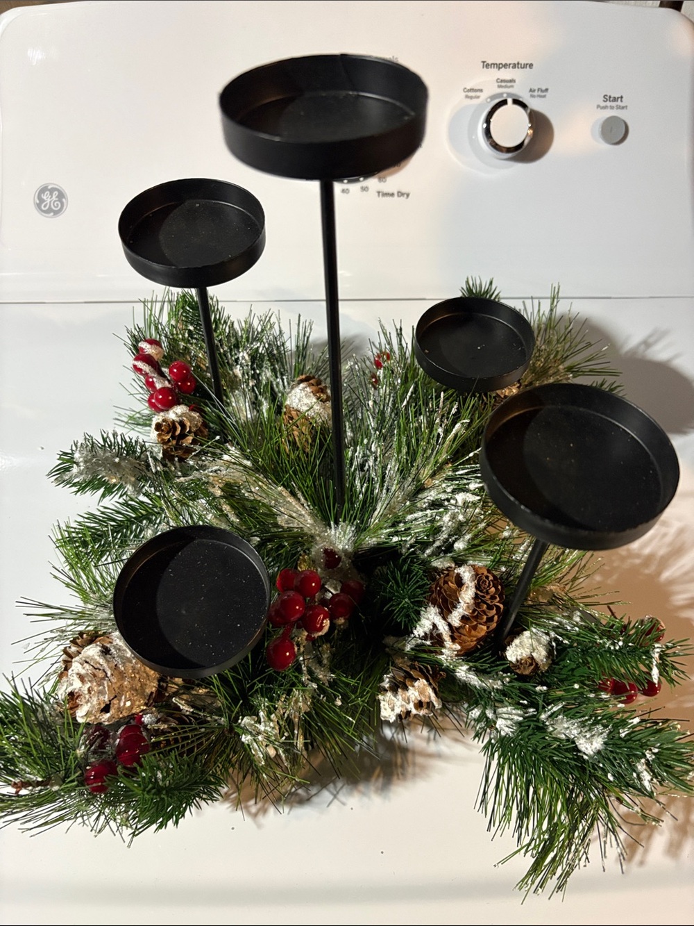 5 Candle Christmas Centerpiece